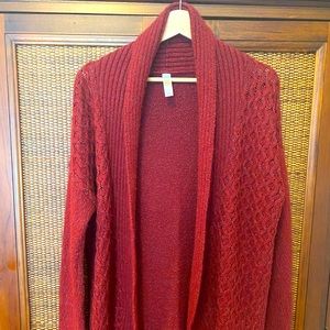 Lolë open front burgundy cardigan
